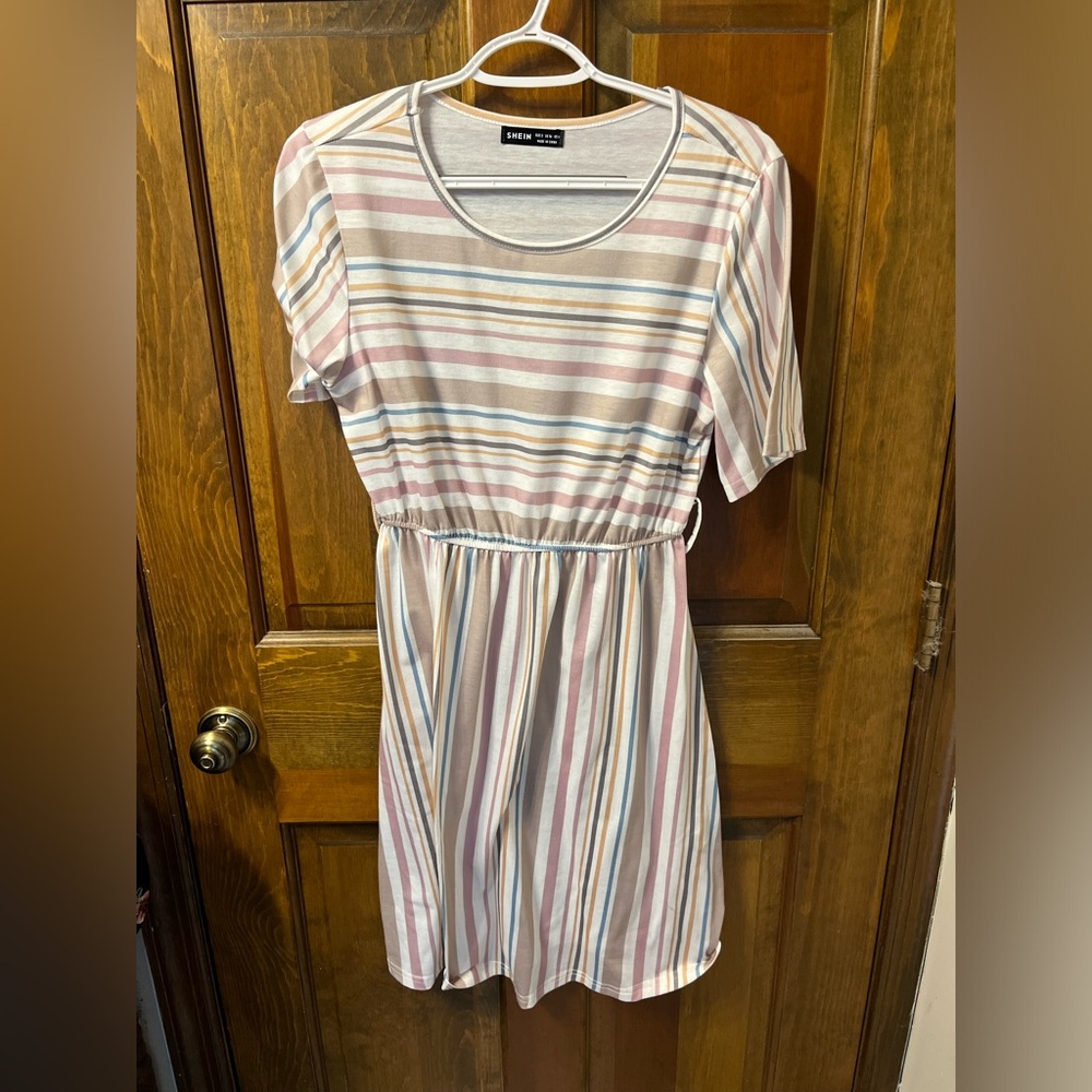 Light colored stripe casual dress